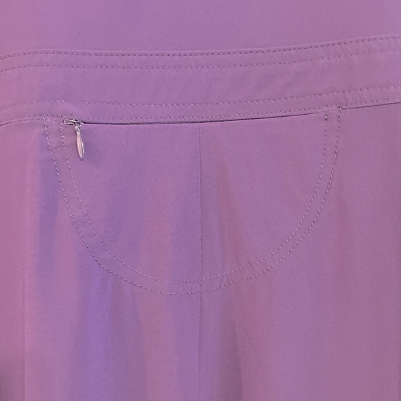 Athleta Women’s Midi Dress Size 14 Purple Spandex Stretch Voyager Day Halter - Picture 5 of 16